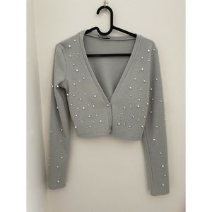 Zara cropped beaded sweater